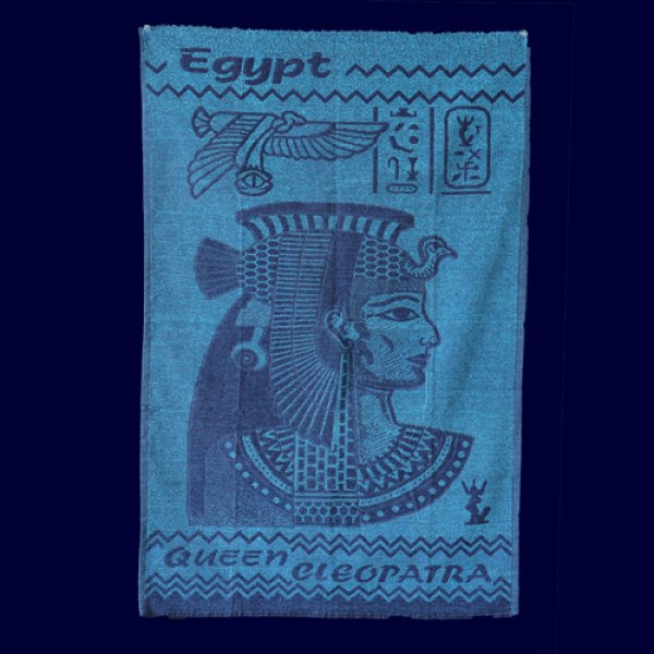 画像1: クレオパトラが描かれたエジプトコットンバスタオル (1)